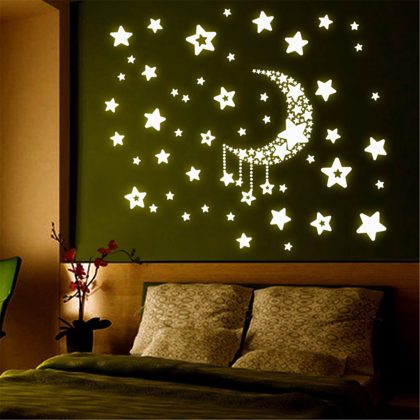 Luminous Stars Moon Fluorescent Wall Stickers